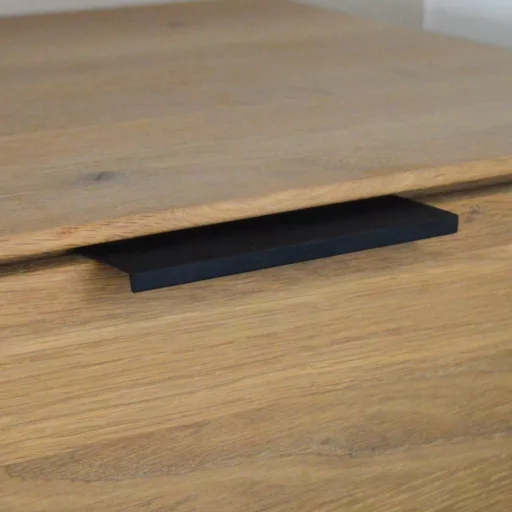 Metall-Möbelgriff, Kantenmontage, schwarz, 192 mm Lochabstand