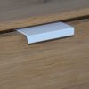 Metall-Möbelgriff, kantenmontierbar, weiß, 256 mm Lochabstand