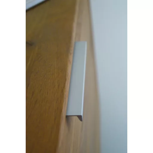 4394_256_alu, Metall-Möbelgriff, Kantenmontage, Aluminium, 256 mm Lochabstand