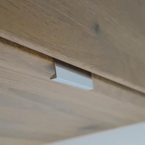 Fényes Króm, Fém bútorfogantyú, élre szerelhető, 64 mm furattávolság