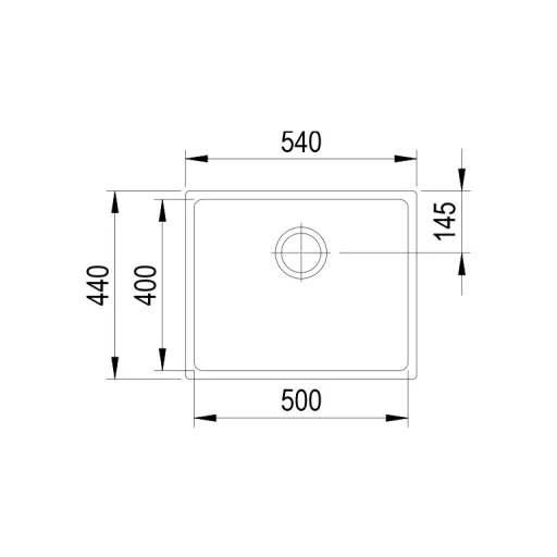 StrongSinks S3 Mosogató Eden 540 x 440 mm rozsdamentes acél