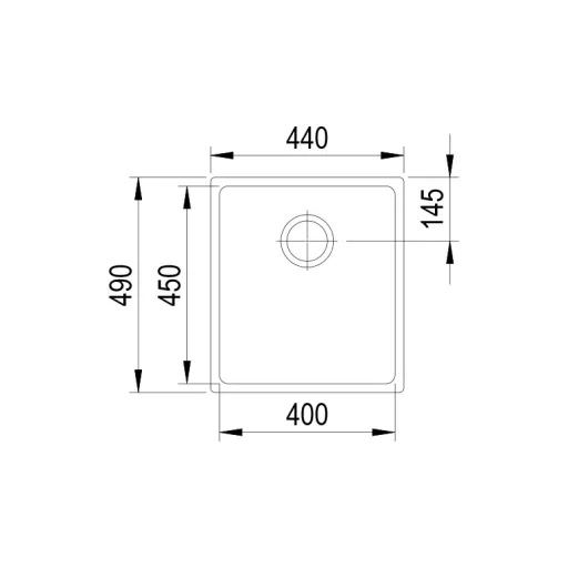 StrongSinks S3 Mosogató Eden 440 x 490 mm rozsdamentes acél