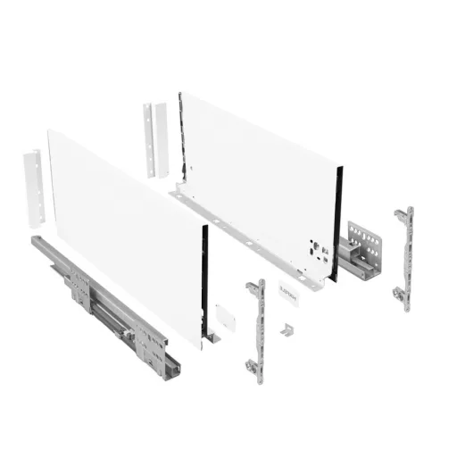 Hafele Schubladensystem mit schmalen Wänden, 199/270 mm, Farbe Weiss