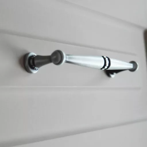 5263-Antik schwarz Metall-Möbelgriff aus Messing, 128 mm Bohrung