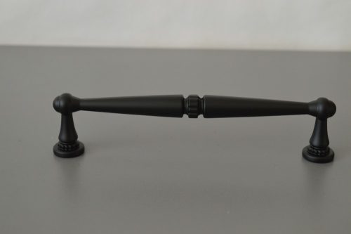 5263_160 -Matt schwarz Metall-Möbelgriff aus Messing, 160 mm Bohrung