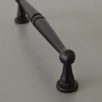   5263_192 -Matt schwarz Metall-Möbelgriff aus Messing, 192 mm Bohrung