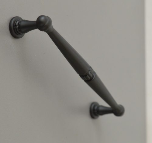 5263_192 -Matt schwarz Metall-Möbelgriff aus Messing, 192 mm Bohrung