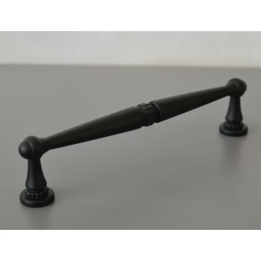 5263-Matt fekete fém bútorfogantyú, 128 mm furattáv