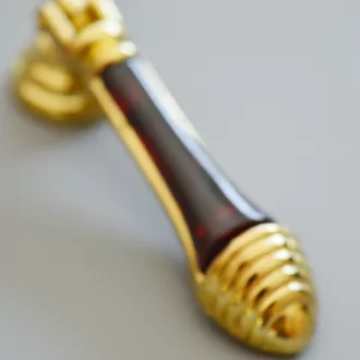   Klassischer gold-Dunkelbraun Möbelknopf aus Metall und Kunststoff