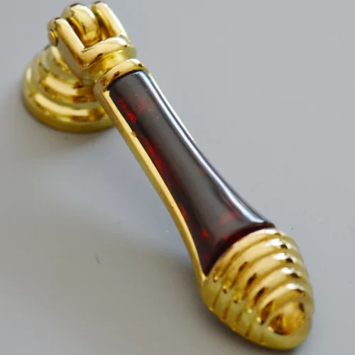 Klassischer gold-Dunkelbraun Möbelknopf aus Metall und Kunststoff