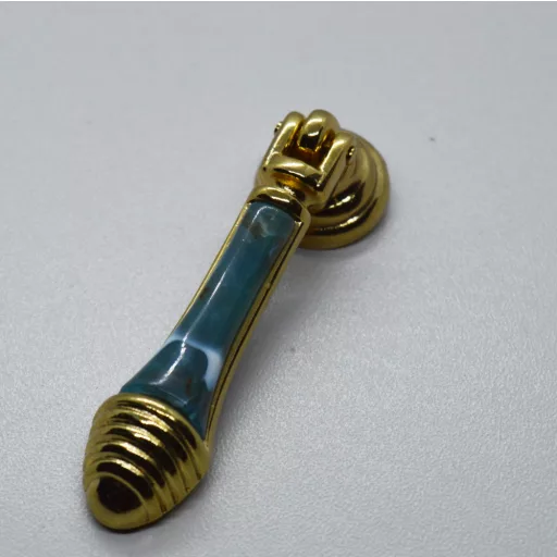 Klassischer gold-ametiszt Möbelknopf aus Metall und Kunststoff
