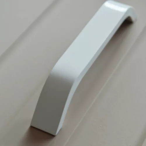 6068_FE Weiss Metall-Möbelgriff mit 128 mm Lochabstand