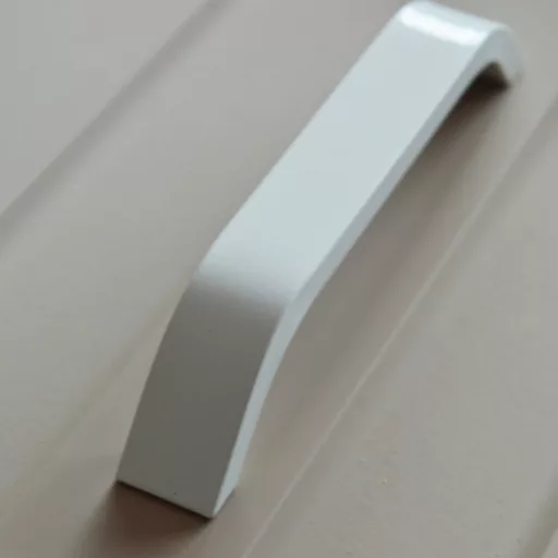 6068_FE Weiss Metall-Möbelgriff mit 128 mm Lochabstand
