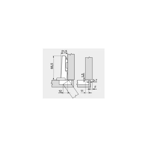 Blum pánt ráütődő rugó nélküli 110° 70T3550.TL