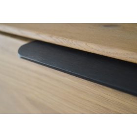   MONA Fém bútorfogantyú, élre szerelhető, csiszolt fekete, 128 mm furattávolság