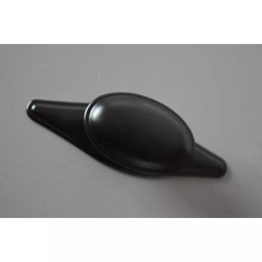 Möbelknopf und Sockel aus Metall, schwarz
