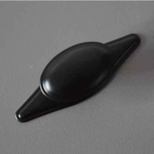 Möbelknopf und Sockel aus Metall, schwarz