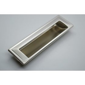   Fém bútorfogantyú, süllyesztett, matt nikkel színű, 128 mm furattávval