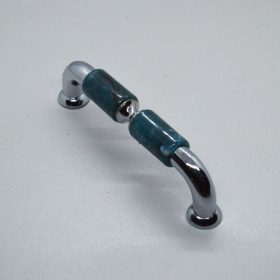   10 db Fém-műanyag bútorfogantyú, króm - ametiszt, 96 mm furattáv, Retro 