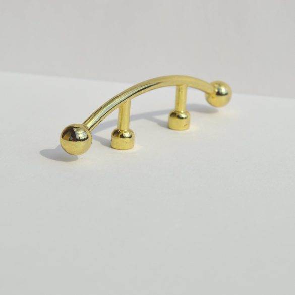 Metal furniture handle, gold, 32 mm hole spacing