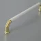 Metall-Kunststoff-Möbelgriff, gold-weiß, mit 128 mm BA