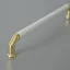 Metall-Kunststoff-Möbelgriff, gold-weiß, mit 128 mm BA