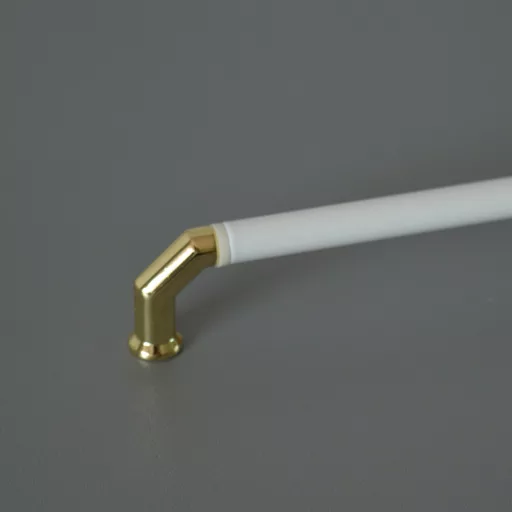 Metall-Kunststoff-Möbelgriff, Farbe gold-weiß, Bohrung 160 mm