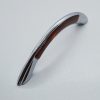 Metall-Kunststoff-Möbelgriff, chrom - braun farben, Bohrung 96 mm