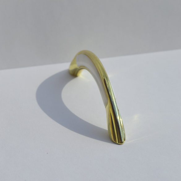 Metal-plastic furniture handle, gold - white, 96 mm hole spacing