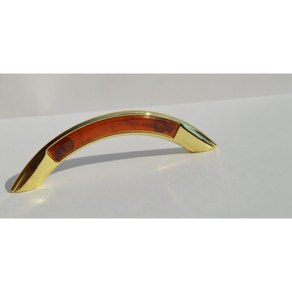 Metal-plastic furniture handle, gold-red mahogany colour, 96 mm bore size