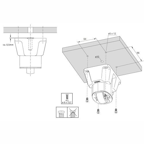 Nagy görgős láb, fix görgő