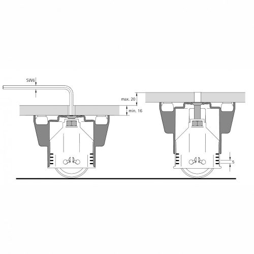 Nagy görgős láb, fix görgő