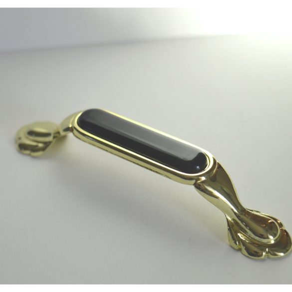 Metal-plastic furniture handle, gold-black colour, 96 mm hole spacing