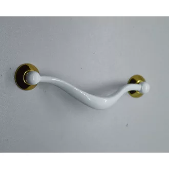 Metall-Möbelgriff, Farbe weiss-gold, 96 mm BA, Klasse 2