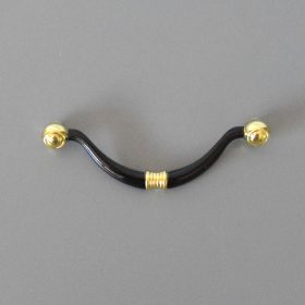 Metall-Möbelgriff, Farbe schwarz-gold, 96 mm BA, Klasse 2