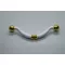 Metall-Möbelgriff, Farbe weiss-gold, 96 mm BA, Klasse 2