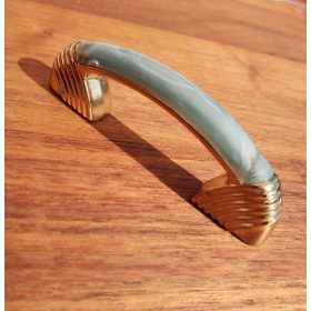   10 db Fém-műanyag bútorfogantyú, arany - ametiszt, 64 mm furattáv, Retro 