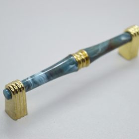   1082 RETRO Fém-műanyag bútorfogantyú, arany-márványos színű, 96 mm furattávval