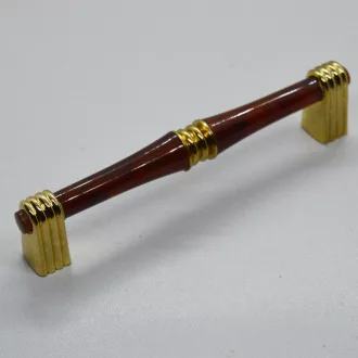   1096 RETRO Fém-műanyag bútorfogantyú, arany-mahagóni színű, 96 mm furattávval