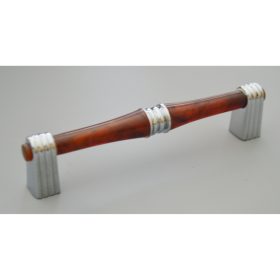   4096 RETRO Fém-műanyag bútorfogantyú, króm-mahagóni színű, 96 mm furattávval