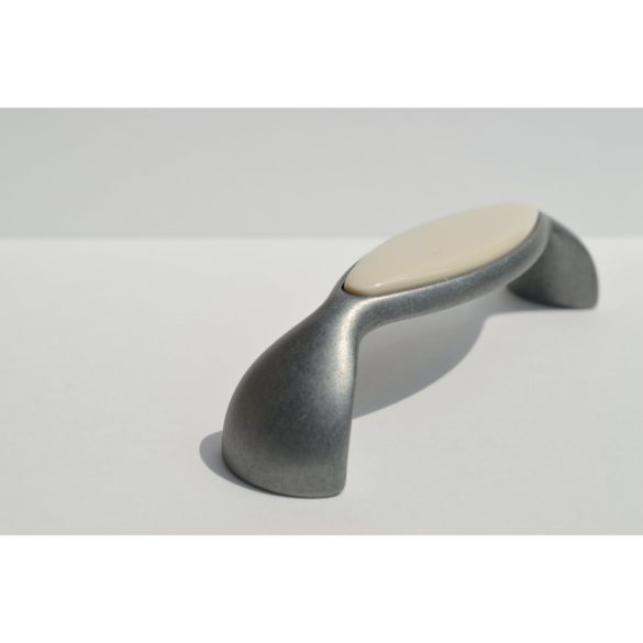 Metal-plastic furniture handle, antique black colour, 96 mm bore size