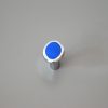 Metall-Kunststoff-Möbelknopf, Chrom glänzend - Farbe blau