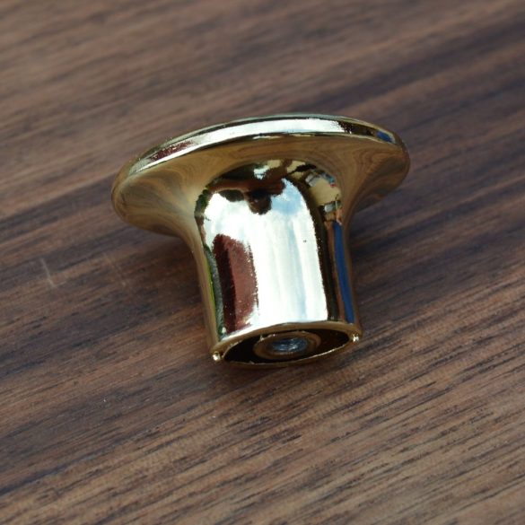 Retro furniture handle with gold coloured metal end - combined with green coloured plastic element