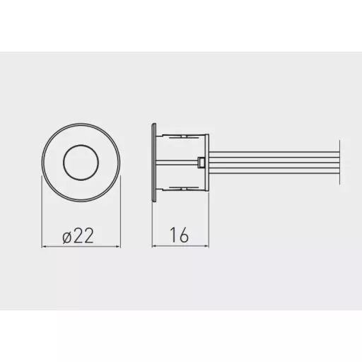 Érintős kapcsoló, fehér, fényerőszabályozóval, 12V, Max 24W, Mini AMP csatlakozóval