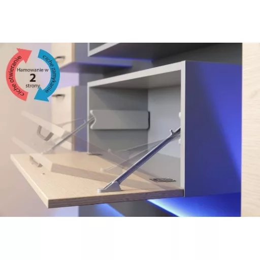 AirticOpen weiß mit Bremse für nach unten öffnende Schranktüren