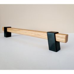 BEAM, metal lacquered oak furniture handle, 256 mm bore size