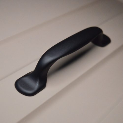 BU002_128  Mattschwarzer Metall-Möbelgriff, 128 mm 