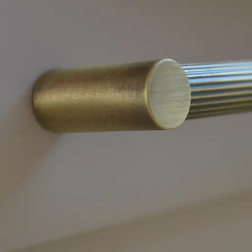 BU016_192_04ST Vintage-Stil, Metallgriff, bronzefarben, strukturierte Oberfläche 
