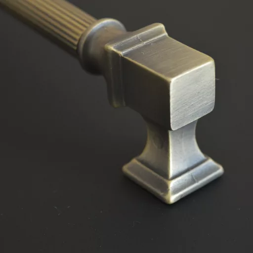 BU_015_320_04ST Vintage-Stil, Metallgriff, bronzefarben, strukturierte Oberfläche 
