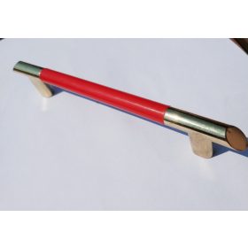   Fém-műanyag bútorfogantyú, arany-piros színű, 128 mm furattvávval, 2. osztályú 